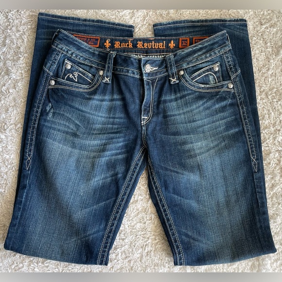 ROCK REVIVAL CHRISSIE BOOT JEANS SZ 32 - Picture 6 of 15